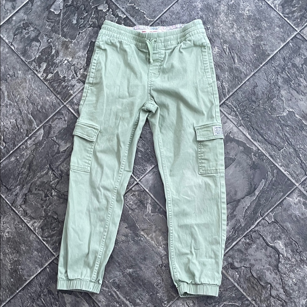 LEVI’S Kids Light Green Cargo Jogger Pants Size 8 | Streetwear Urban Coastal